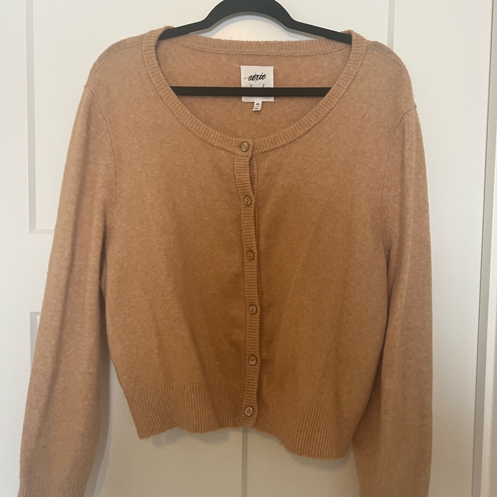 Aerie Women's Cozy Tan Cardigan